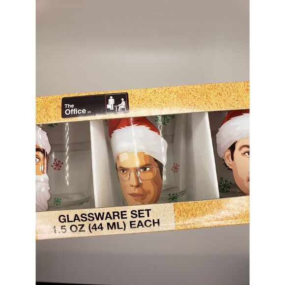 𝅺TV show the Office shot glass gift set Dunder Mifflin Michael Dwight comedy - Picture 2 of 3